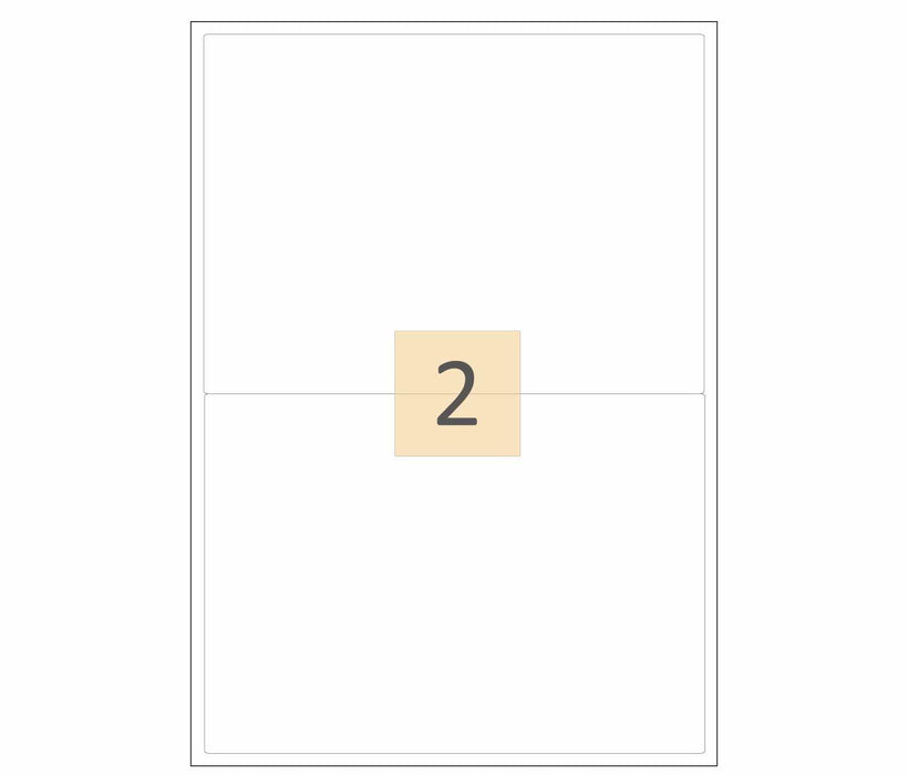 2 White Self Adhesive Printer Labels (200mm x 144mm)