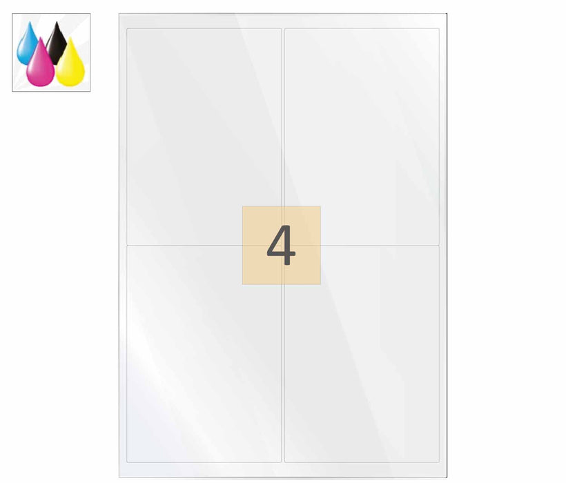 Inkjet Transparent gloss Labels (99mm x 139mm)