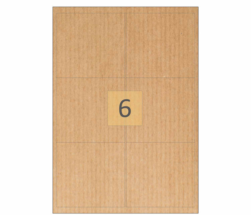 6 Brown Kraft Paper Labels (99mm x 93mm)