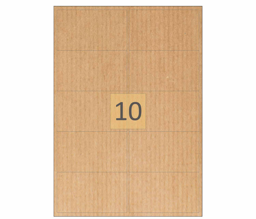 10 Brown Kraft Paper Labels (99mm x 57mm)