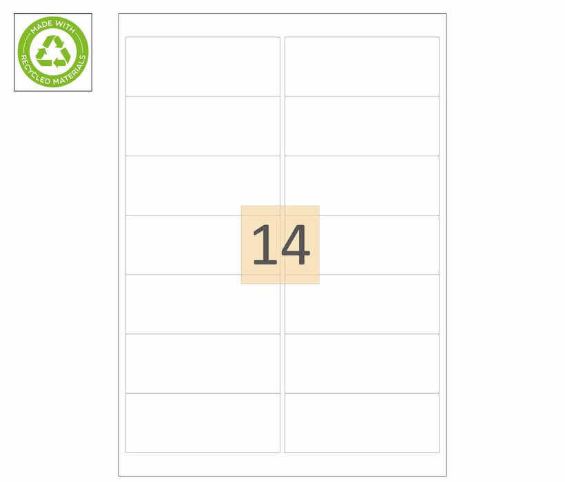 14 Recycled Paper Labels (99mm x 38mm)