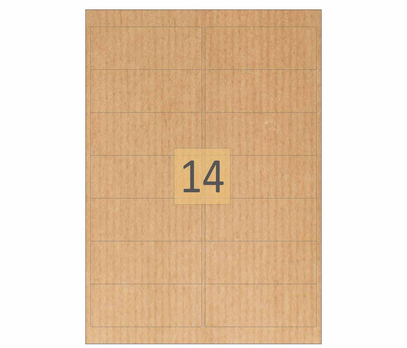 14 Brown Kraft Paper Labels (99mm x 38mm)