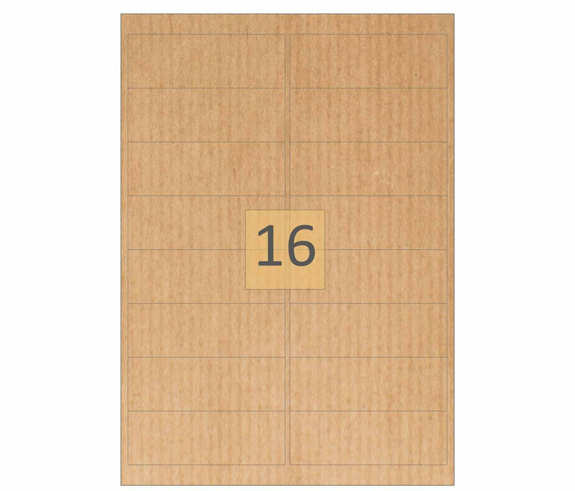 16 Brown Kraft Paper Labels (99mm x 34mm)