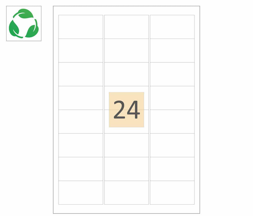 24 Compostable Printer Labels (64mm x 34mm)