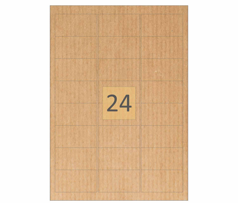 24 Brown Kraft Paper Labels (64mm x 34mm)