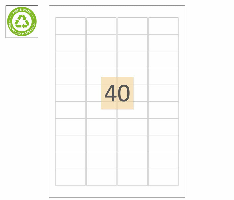 40 Recycled Paper Labels (46mm x 25mm)