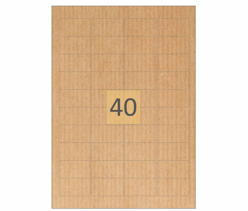 40 Brown Kraft Paper Labels (46mm x 25mm)