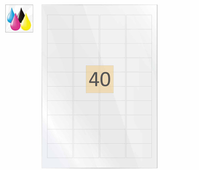 Inkjet Transparent gloss Labels (46mm x 25mm)