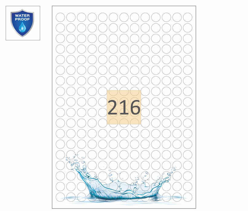 Round Plastic Poly Matt Labels (13mm)