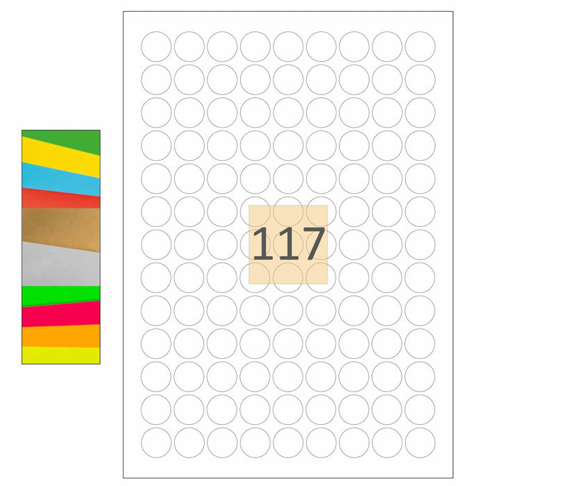Round Coloured Printer Labels (19mm)