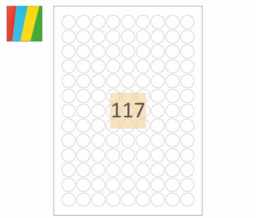 Round coloured Stickers 19mm Circles