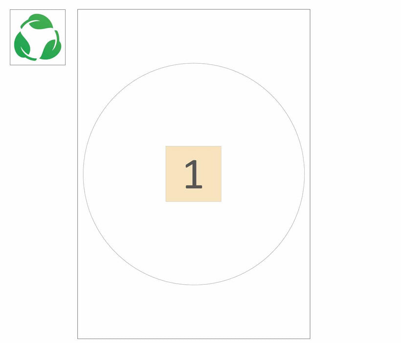 1 Round Biodegradable Printer Label (200mm)