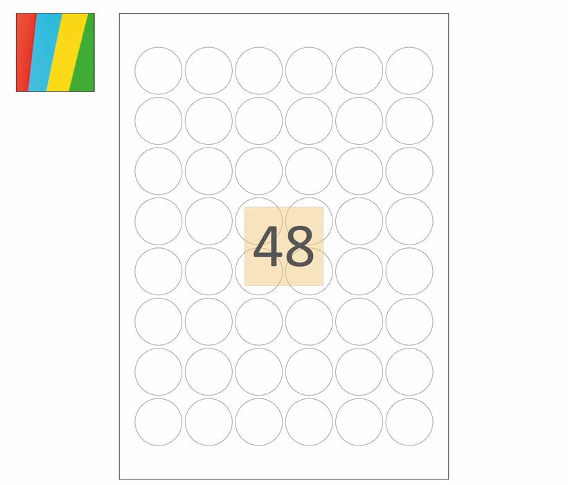 Round coloured Stickers 30mm Circles