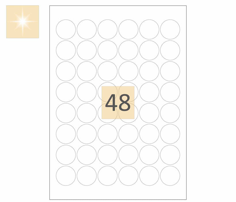 48 Round Gloss Laser Labels 30mm Circles