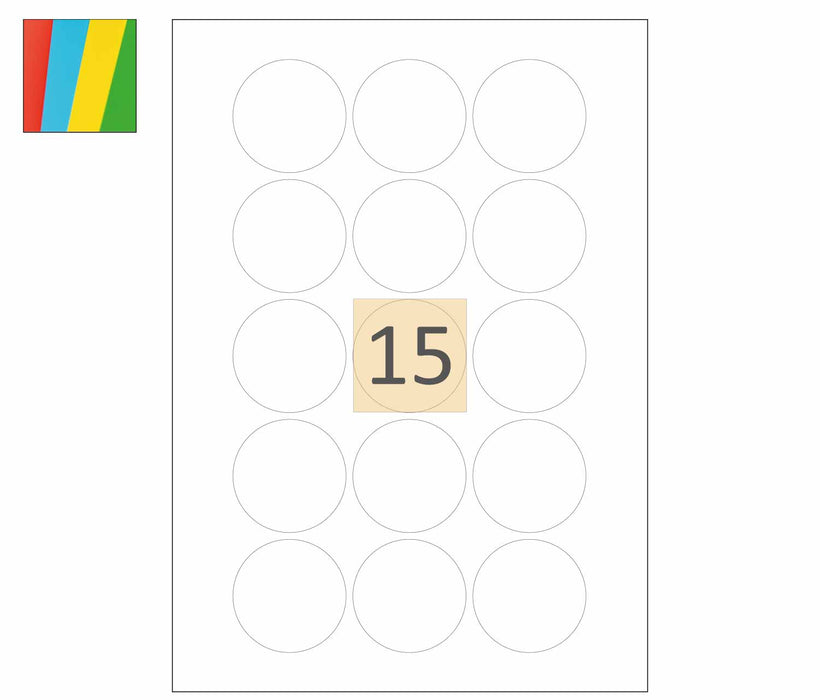 Round coloured Stickers 51mm Circles
