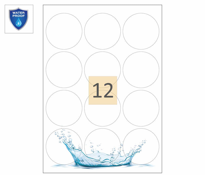 Round Plastic Poly Matt Labels (64mm)