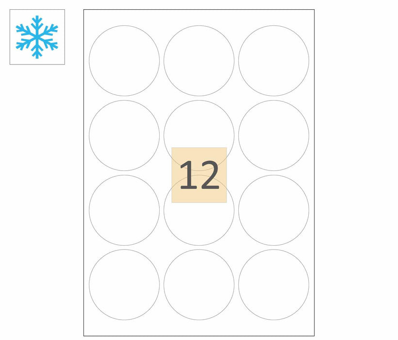 12 Round Freezer Labels (64mm)