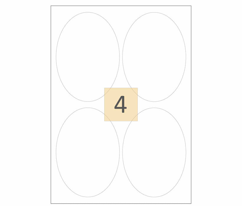4 Oval Shaped Printer Labels (95mm x 134mm)