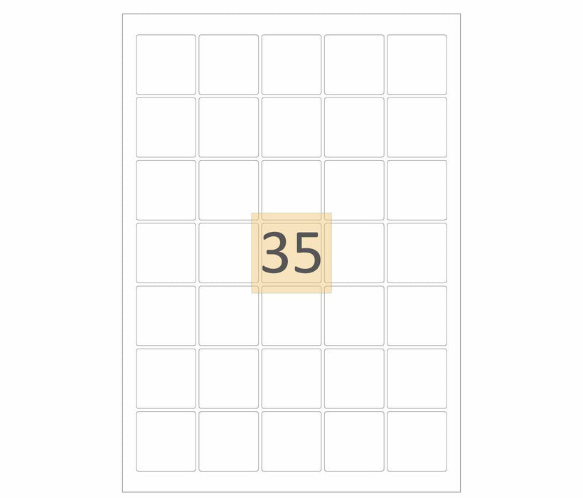 35 Square Matt White Labels (37mm x 37mm)