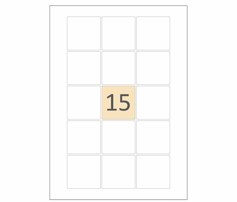 15 Square Matt White Labels (51mm x 51mm)