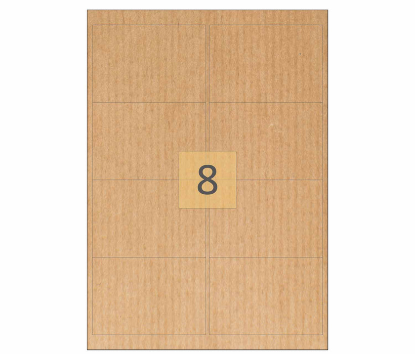 8 Brown Kraft Paper Labels (99mm x 68mm)