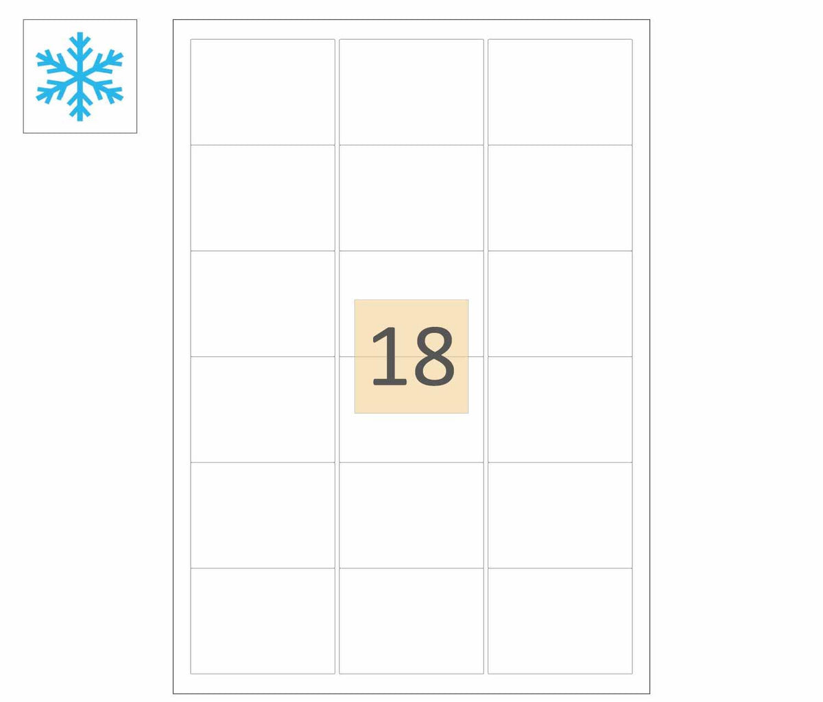 18 Freezer Adhesive Labels (64mm x 47mm) | A4Sheets.co.uk
