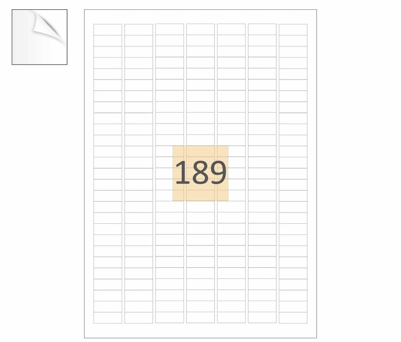 189 Peelable Printer Labels (25mm x 10mm)