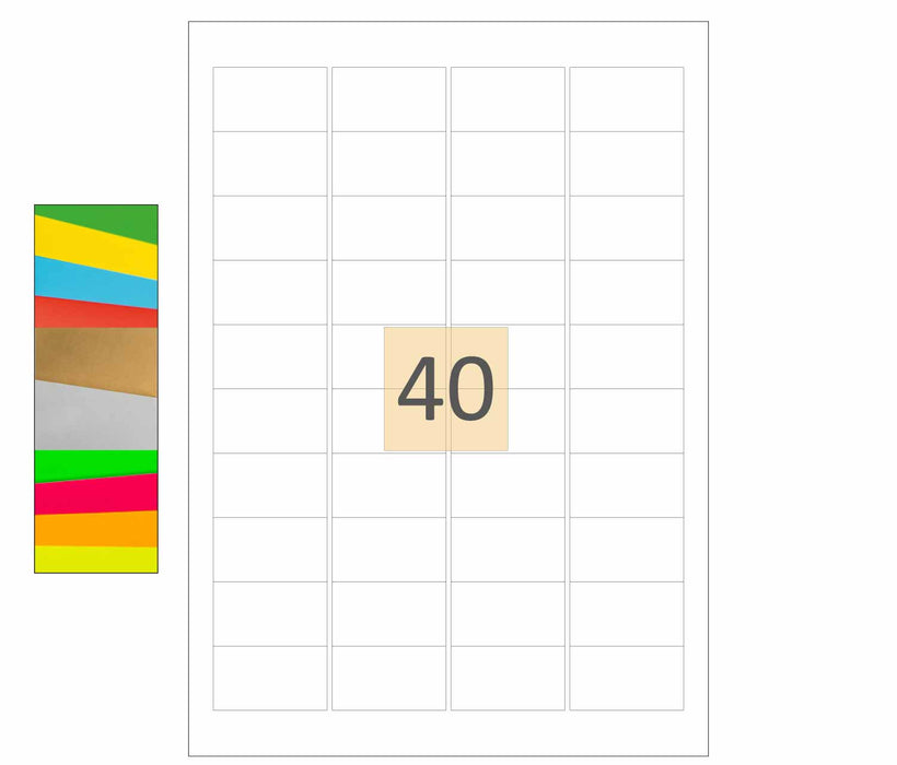  Coloured Printer Labels (46mm x 25mm)