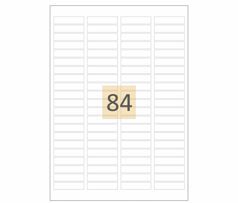 84 Labels Per Sheet 46mm x 11mm