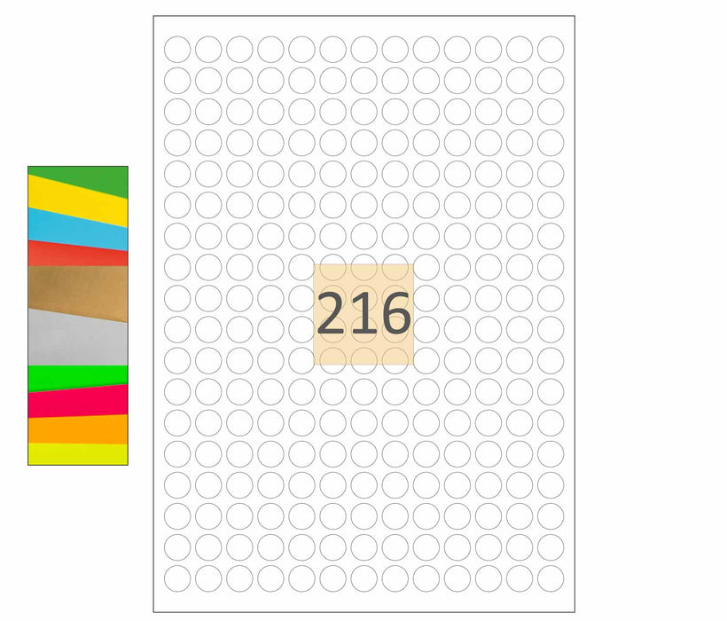 Round Coloured Printer Labels (13mm)