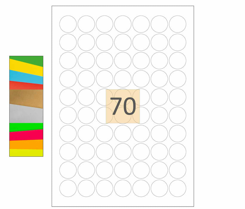 Round Coloured Printer Labels (25mm)