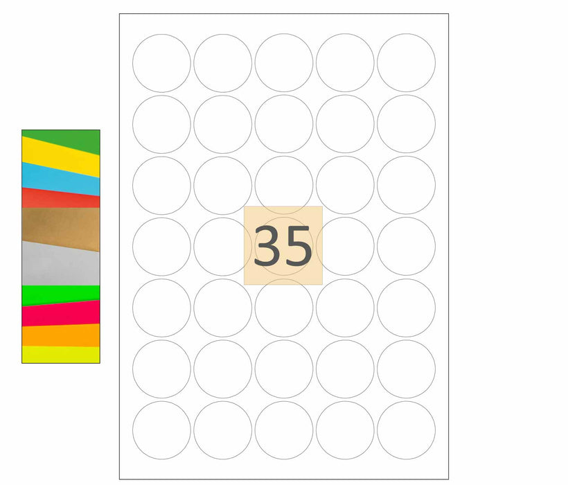 Round Coloured Printer Labels (37mm)