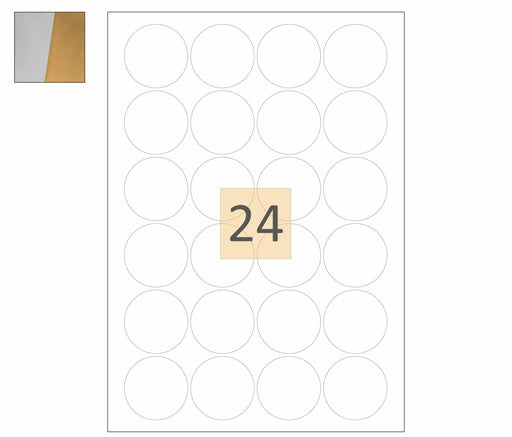 Metallic Gold Or Silver Labels 45mm Circles