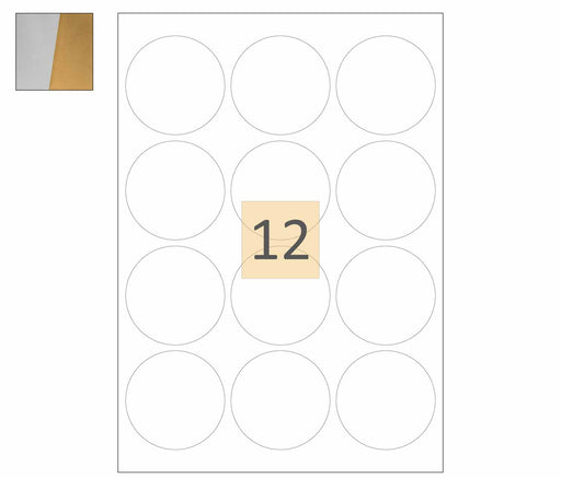 Metallic Gold Or Silver Labels 64mm Circles