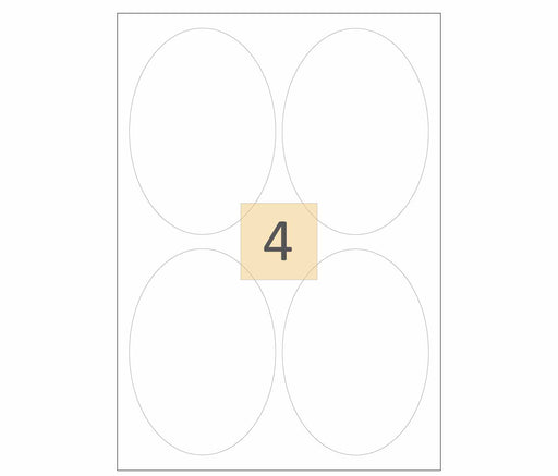 4 Oval Shaped Printer Labels (95mm x 134mm)