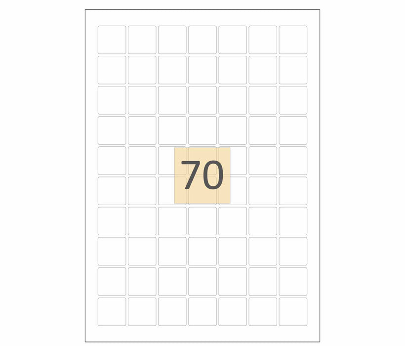 70 Square Matt White Labels (25mm x 25mm)